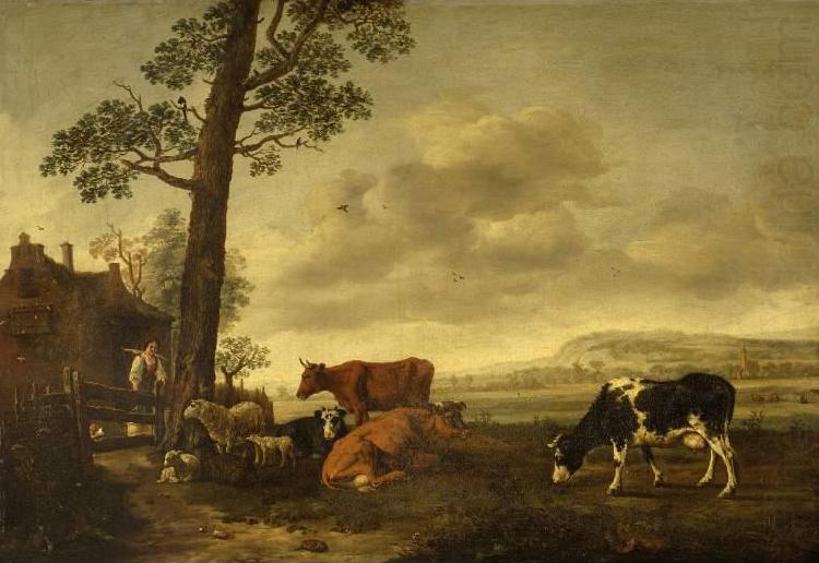 Anthonie van Borssom Landscape with cattle china oil painting image